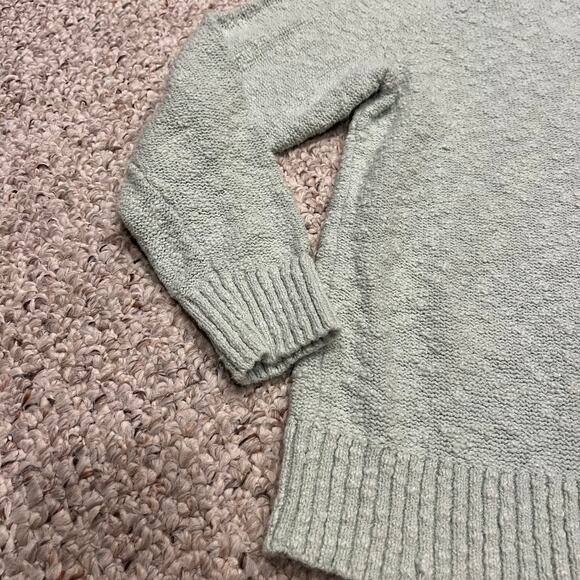 LL Bean Cotton Slub Rollneck Pullover Sz L Pale Turquoise Preppy Old Money - Picture 3 of 6